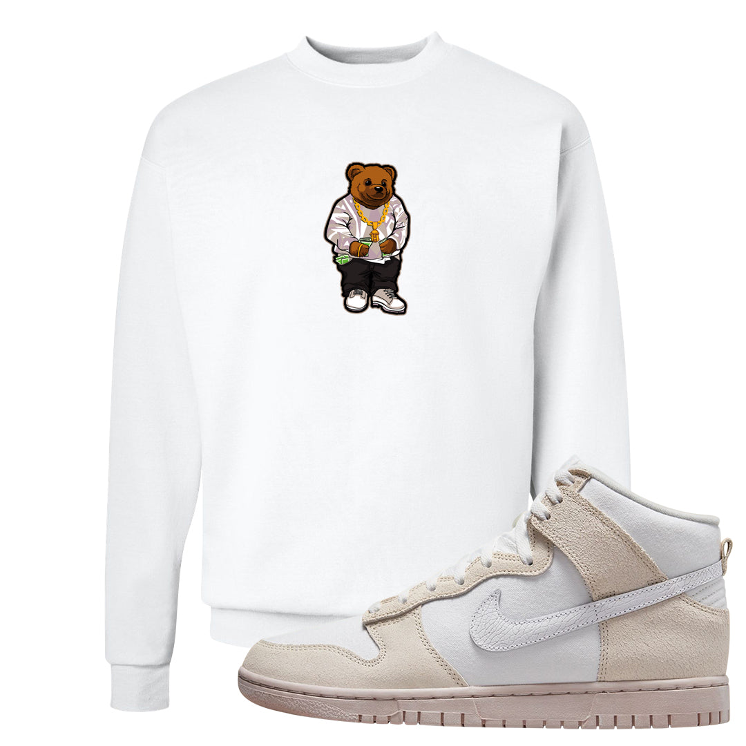 Slat Flats EMB High Dunks Crewneck Sweatshirt | Sweater Bear, White