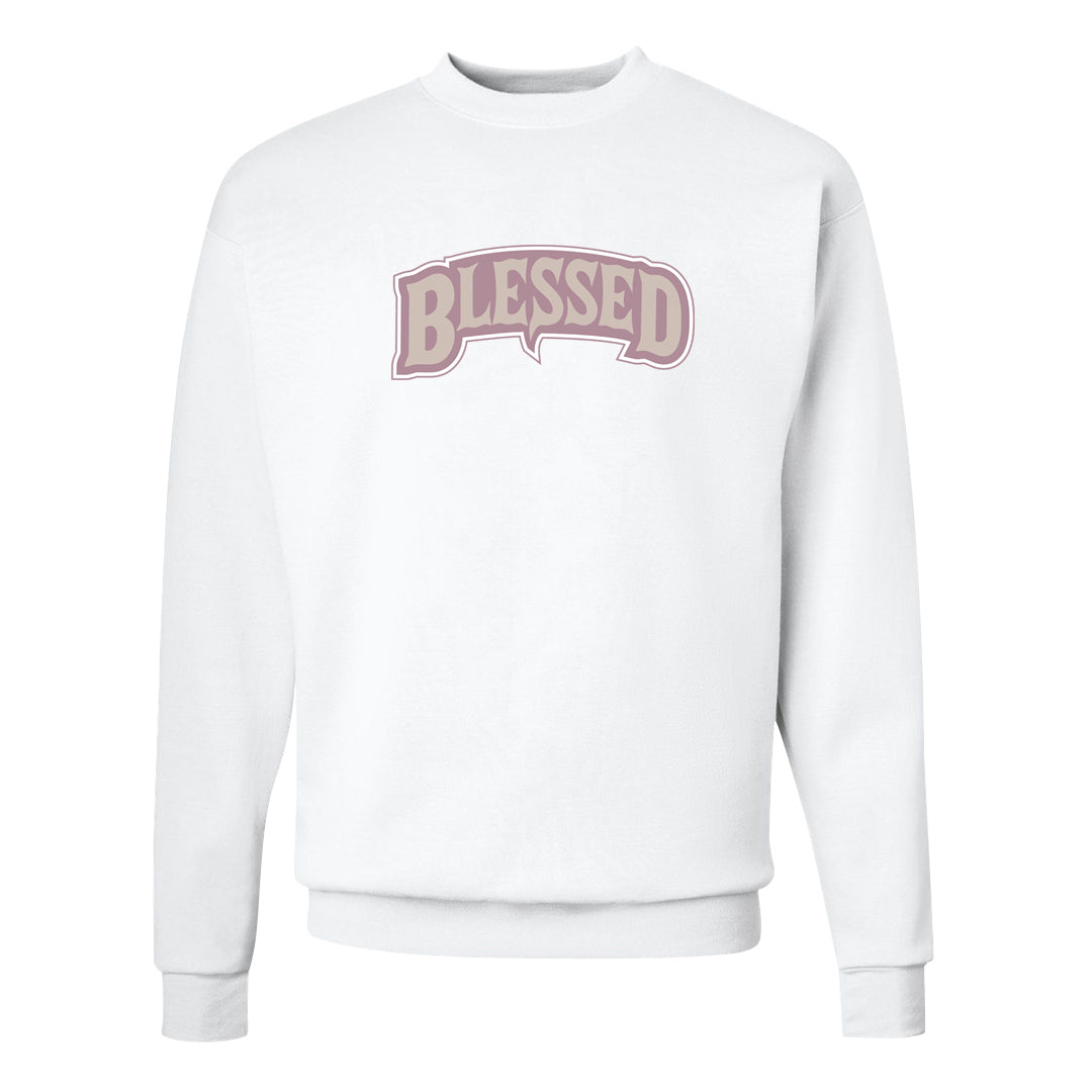 Slat Flats EMB High Dunks Crewneck Sweatshirt | Blessed Arch, White