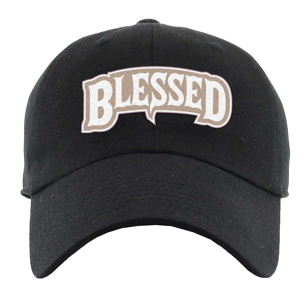Slat Flats EMB High Dunks Dad Hat | Blessed Arch, Black