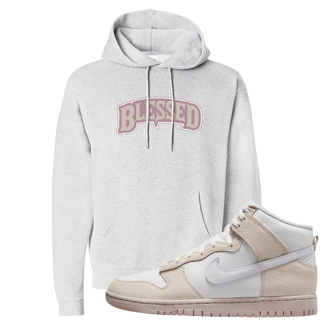 Slat Flats EMB High Dunks Hoodie | Blessed Arch, Ash