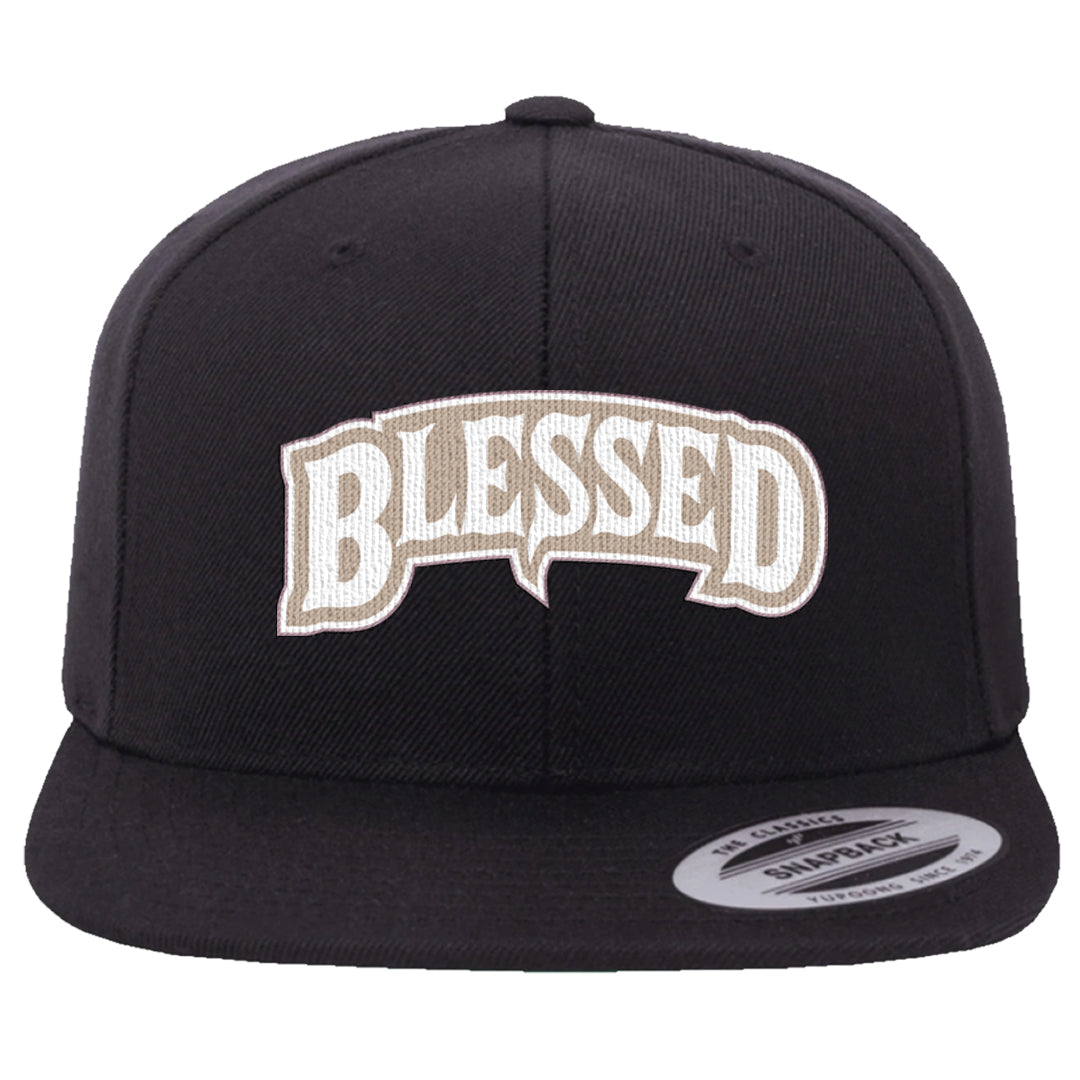 Slat Flats EMB High Dunks Snapback Hat | Blessed Arch, Black