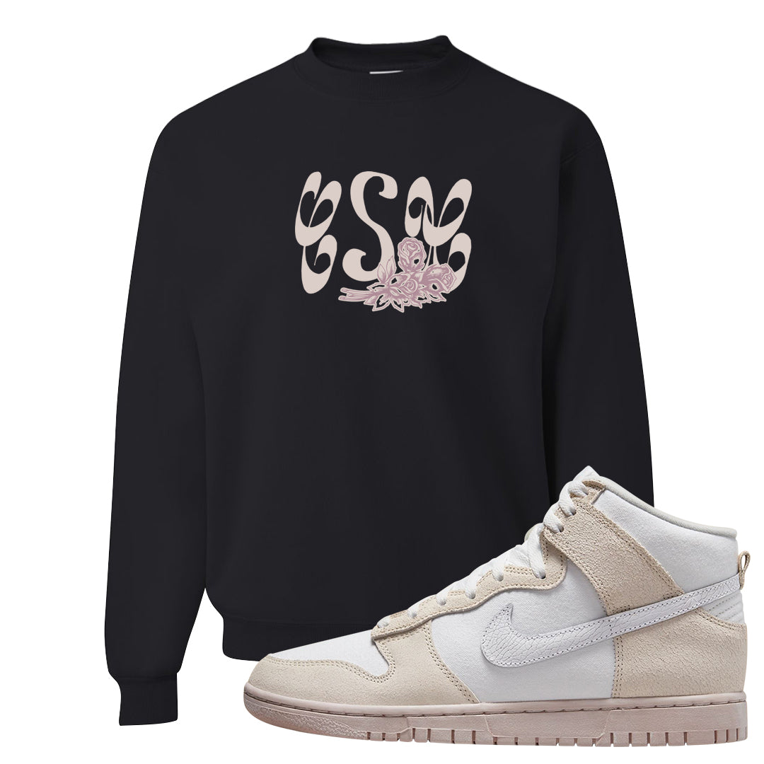 Slat Flats EMB High Dunks Crewneck Sweatshirt | Certified Sneakerhead, Black
