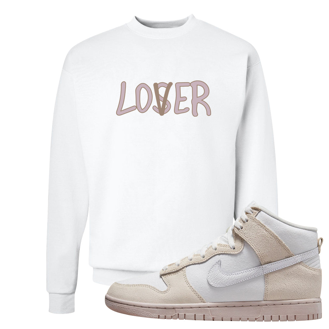 Slat Flats EMB High Dunks Crewneck Sweatshirt | Lover, White