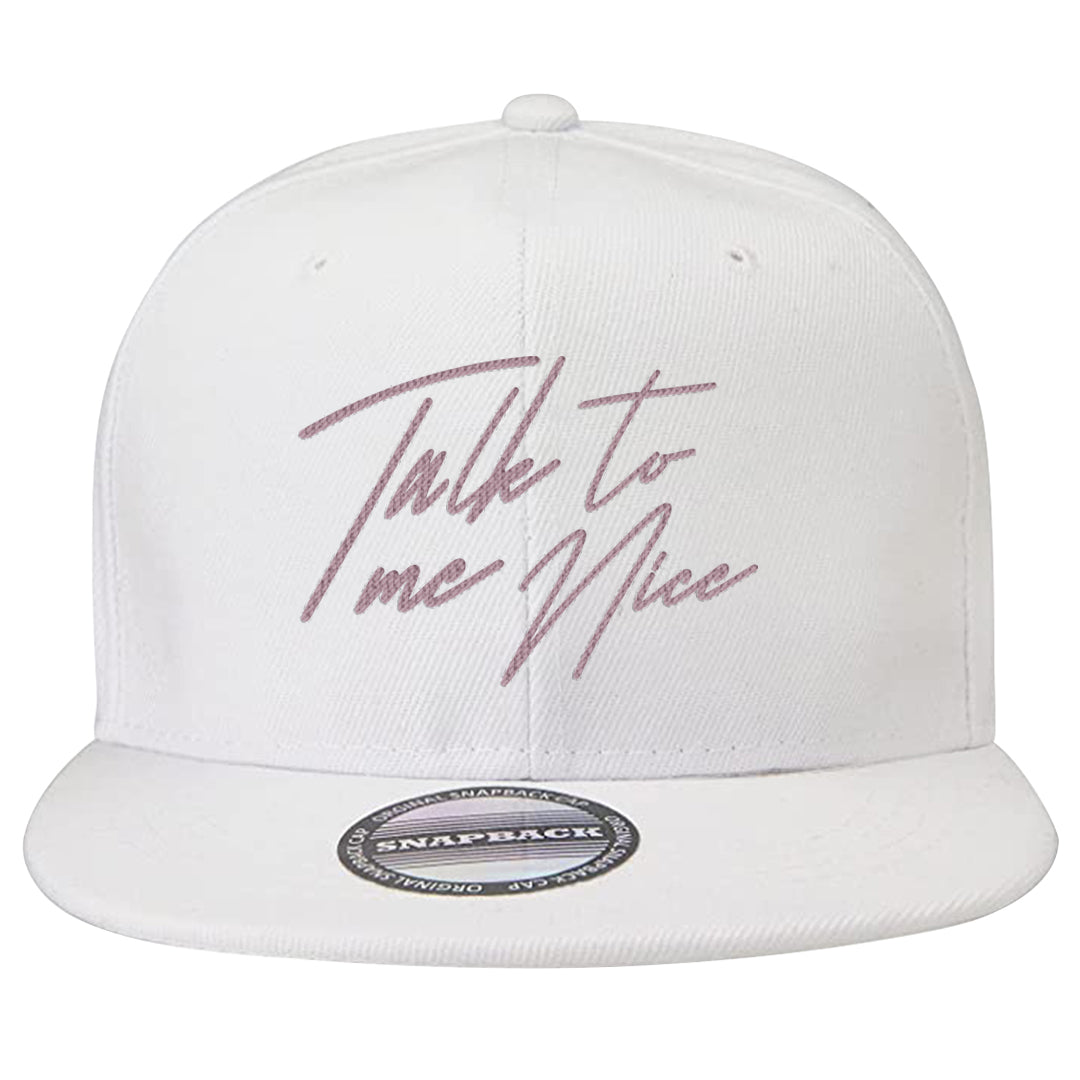 Slat Flats EMB High Dunks Snapback Hat | Talk To Me Nice, White