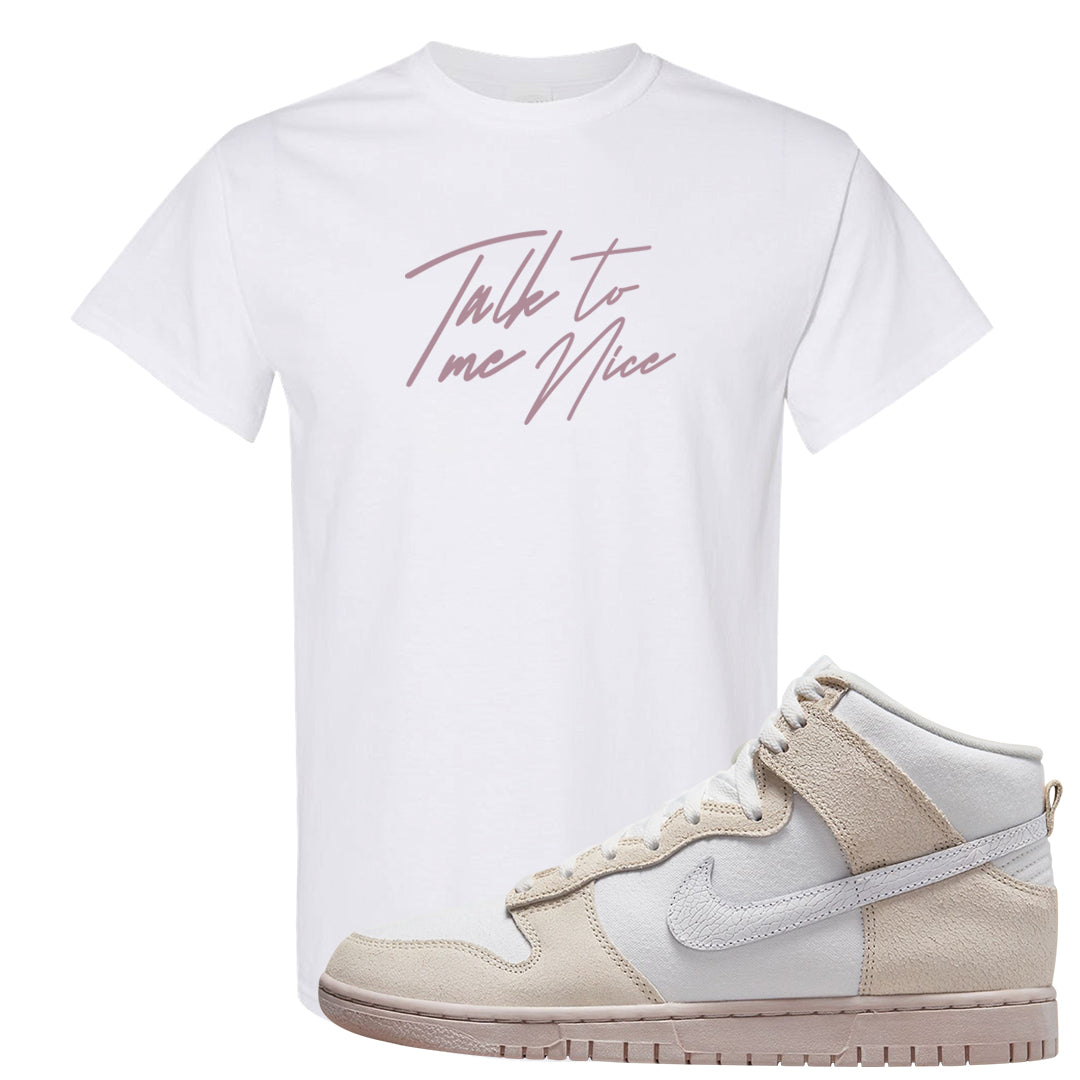 Slat Flats EMB High Dunks T Shirt | Talk To Me Nice, White