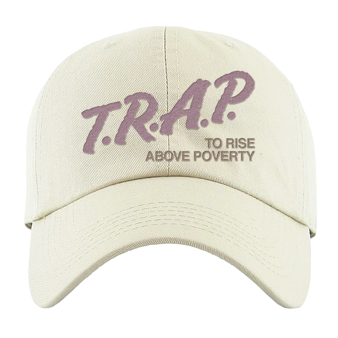 Slat Flats EMB High Dunks Dad Hat | Trap To Rise Above Poverty, White