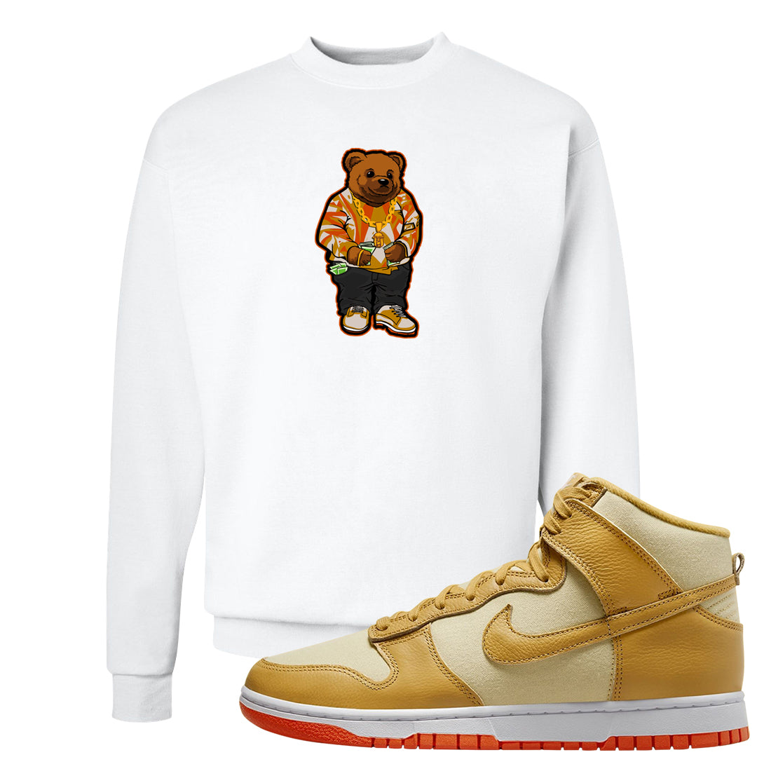 Wheat Gold High Dunks Crewneck Sweatshirt | Sweater Bear, White
