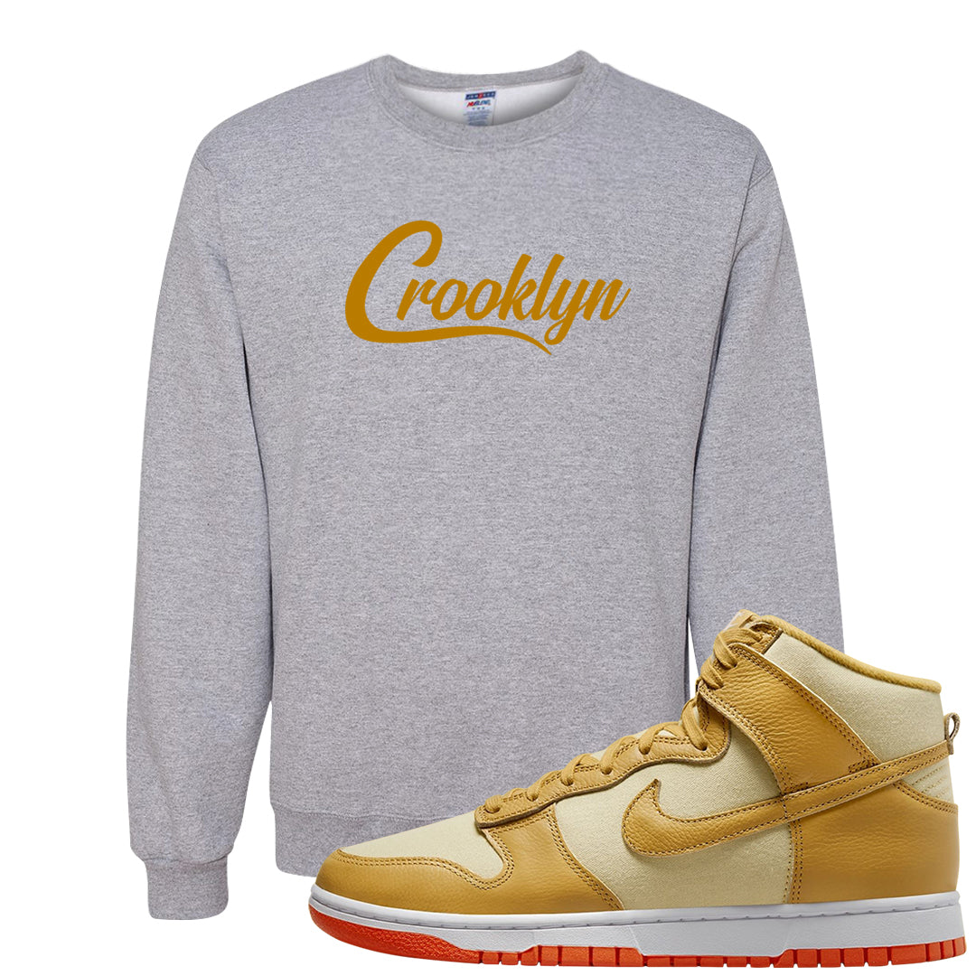 Wheat Gold High Dunks Crewneck Sweatshirt | Crooklyn, Ash