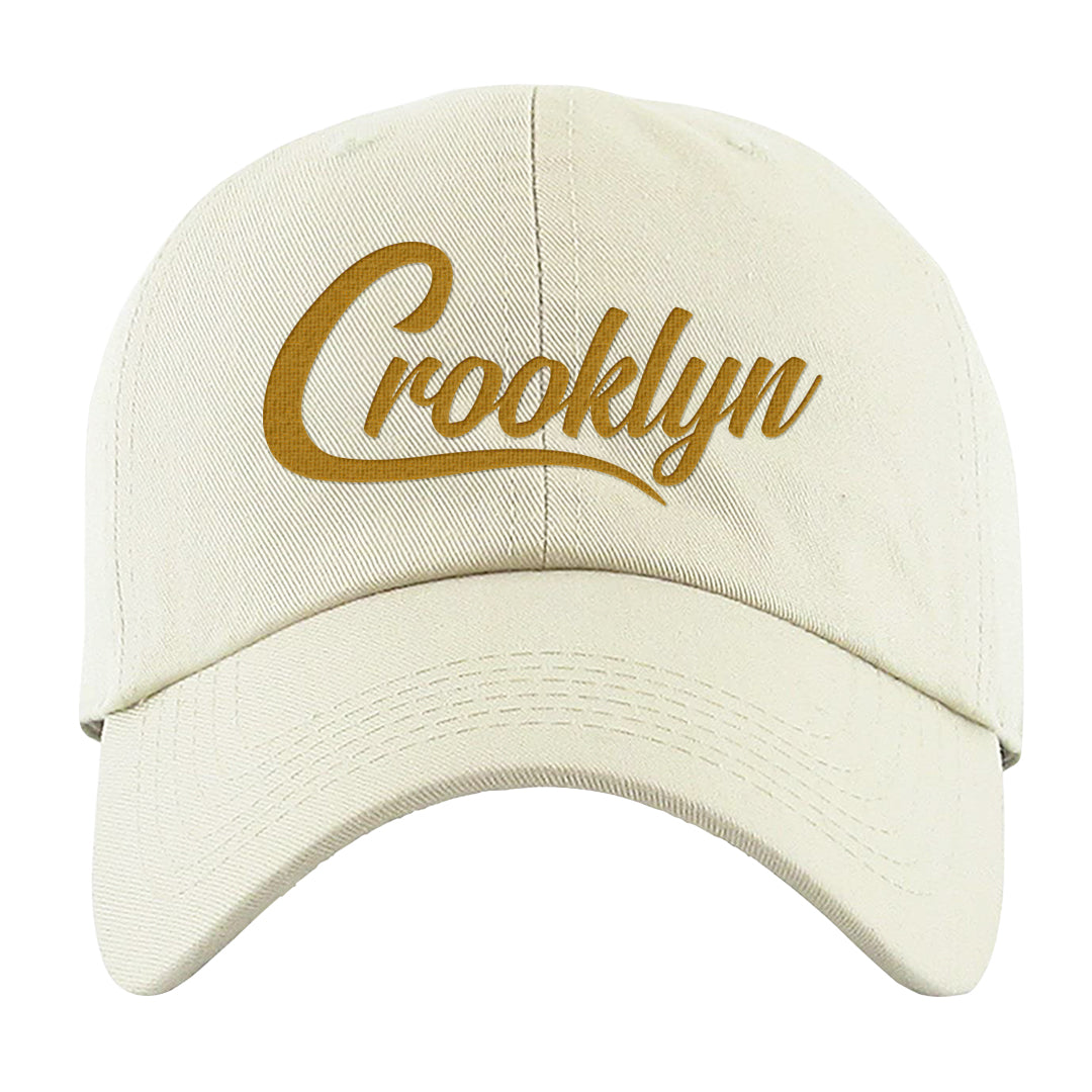 Wheat Gold High Dunks Dad Hat | Crooklyn, White