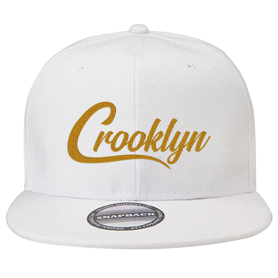 Wheat Gold High Dunks Snapback Hat | Crooklyn, White