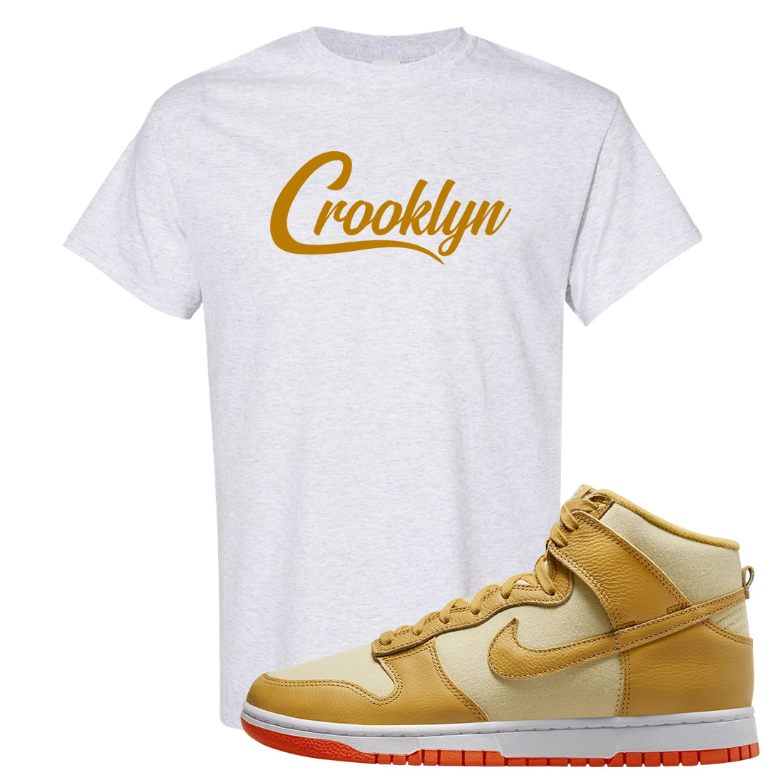 Wheat Gold High Dunks T Shirt | Crooklyn, Ash