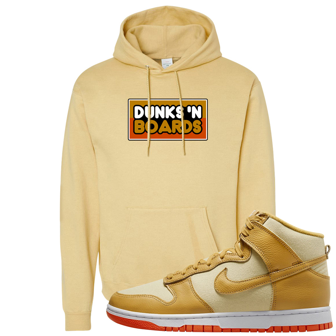 Wheat Gold High Dunks Hoodie | Dunks N Boards, Athletic Gold