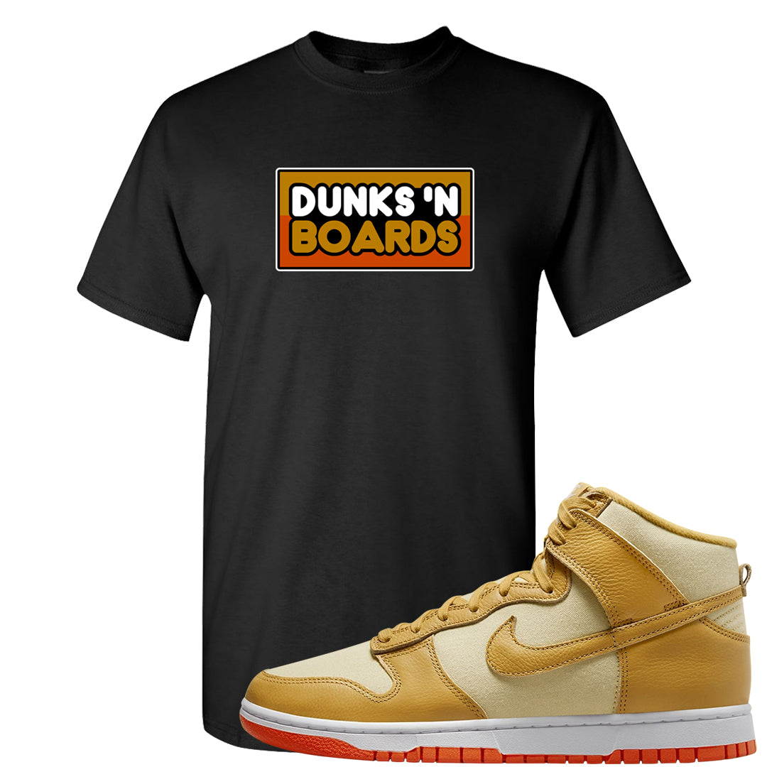 Wheat Gold High Dunks T Shirt | Dunks N Boards, Black