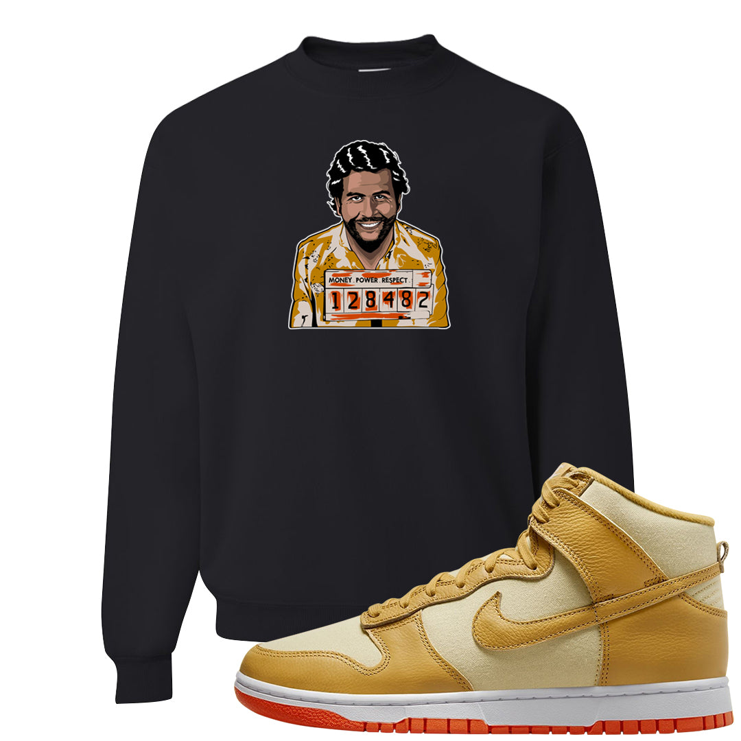 Wheat Gold High Dunks Crewneck Sweatshirt | Escobar Illustration, Black