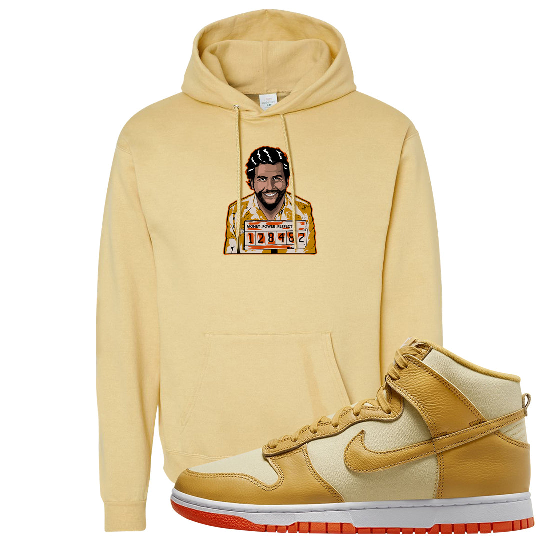 Wheat Gold High Dunks Hoodie | Escobar Illustration, Athletic Gold