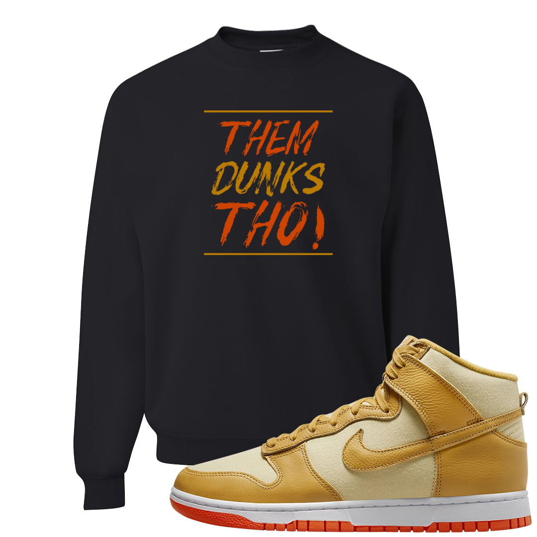 Wheat Gold High Dunks Crewneck Sweatshirt | Them Dunks Tho, Black