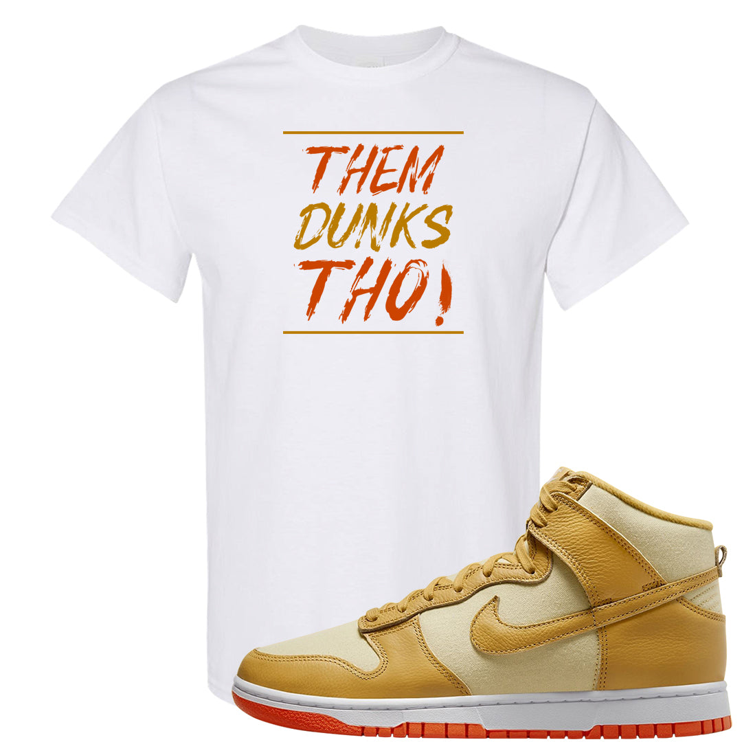 Wheat Gold High Dunks T Shirt | Them Dunks Tho, White