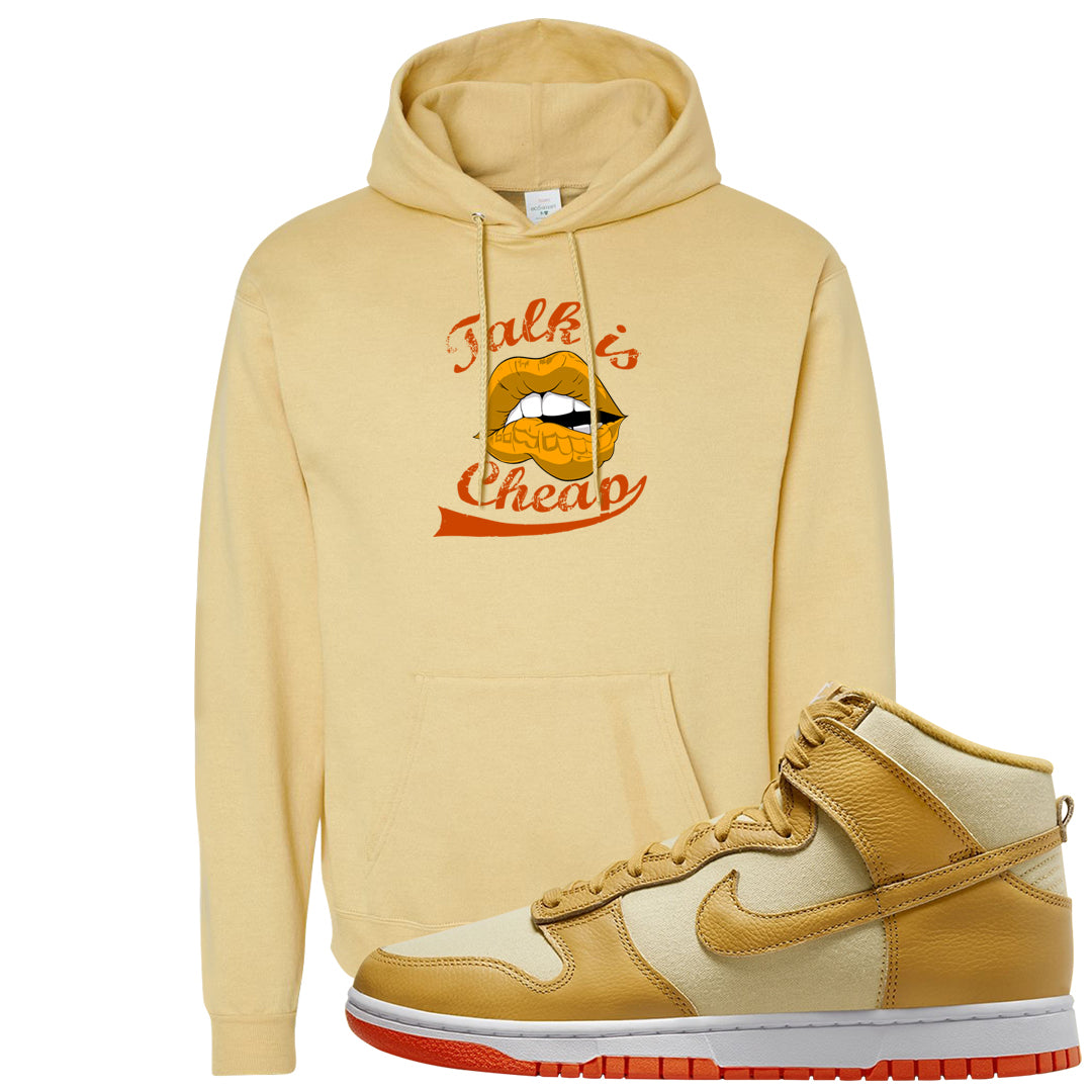 Wheat Gold High Dunks Hoodie | Talk Lips, Athletic Gold