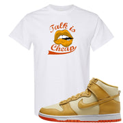 Wheat Gold High Dunks T Shirt | Talk Lips, White