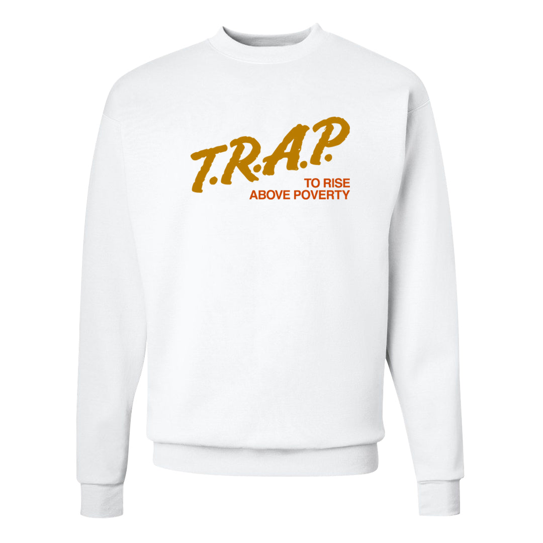 Wheat Gold High Dunks Crewneck Sweatshirt | Trap To Rise Above Poverty, White