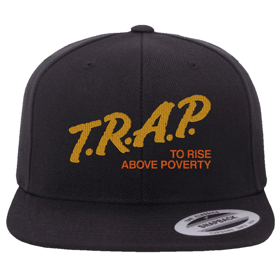 Wheat Gold High Dunks Snapback Hat | Trap To Rise Above Poverty, Black