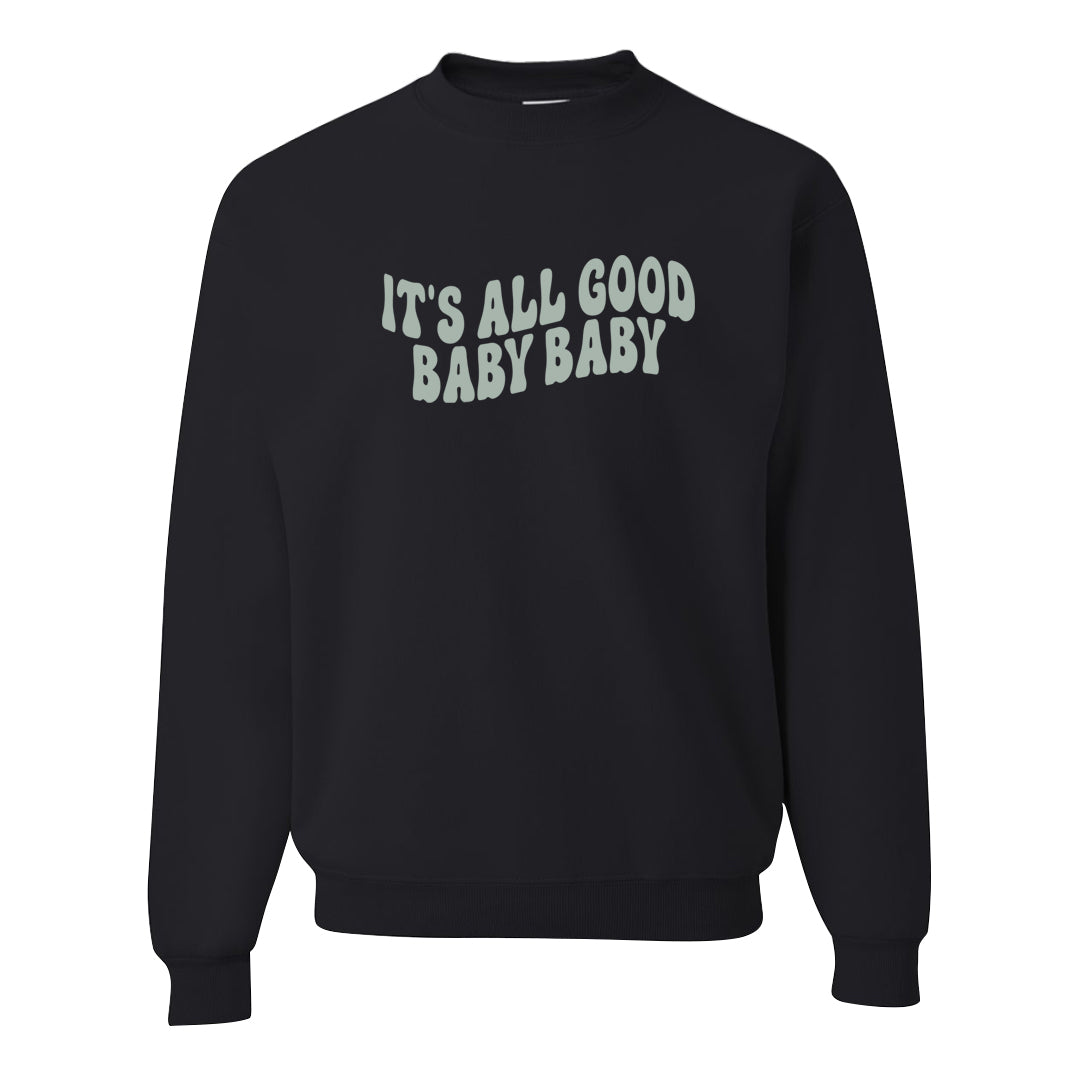 Barely Green White Low Dunks Crewneck Sweatshirt | All Good Baby, Black
