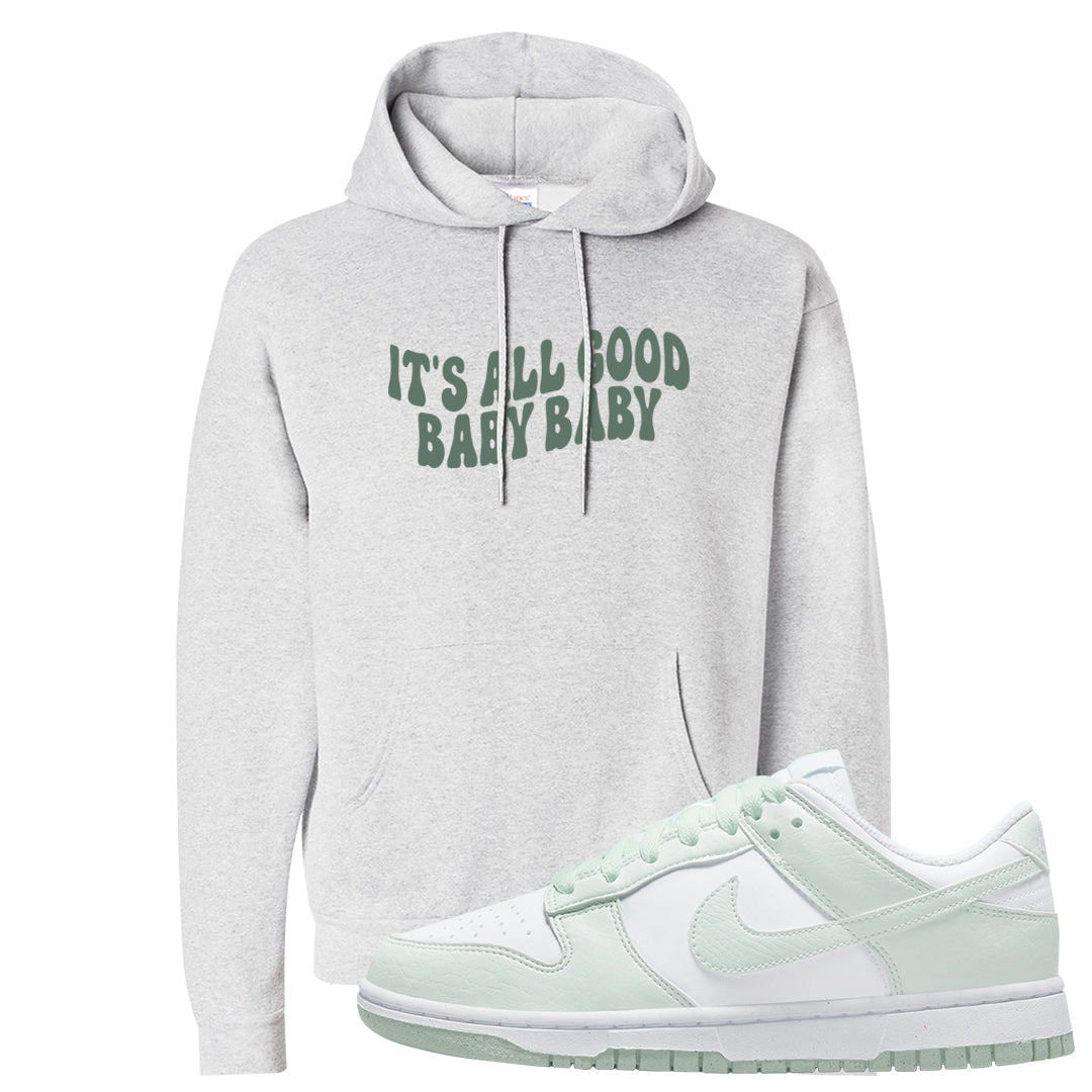 Barely Green White Low Dunks Hoodie | All Good Baby, Ash