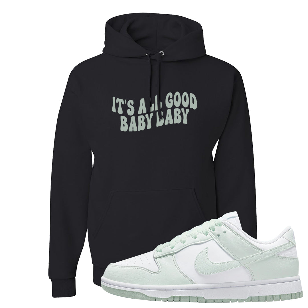 Barely Green White Low Dunks Hoodie | All Good Baby, Black
