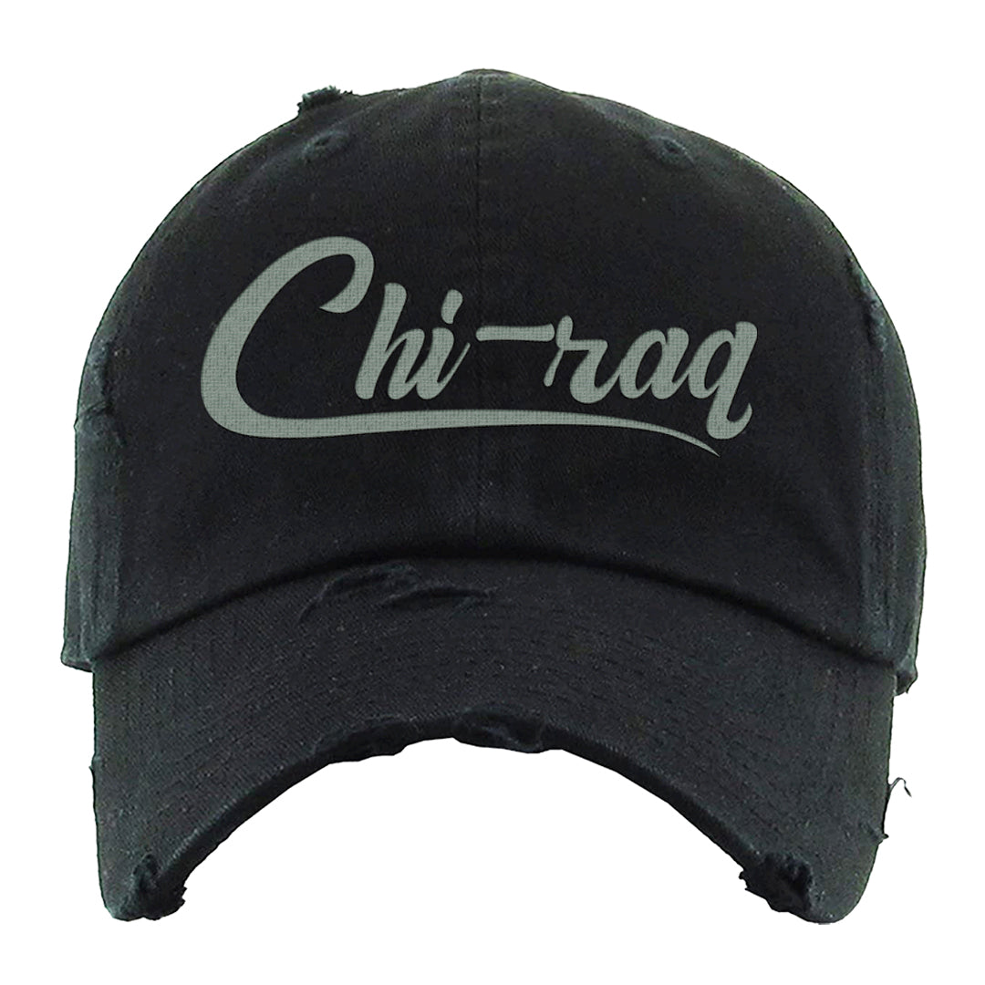 Barely Green White Low Dunks Distressed Dad Hat | Chiraq, Black