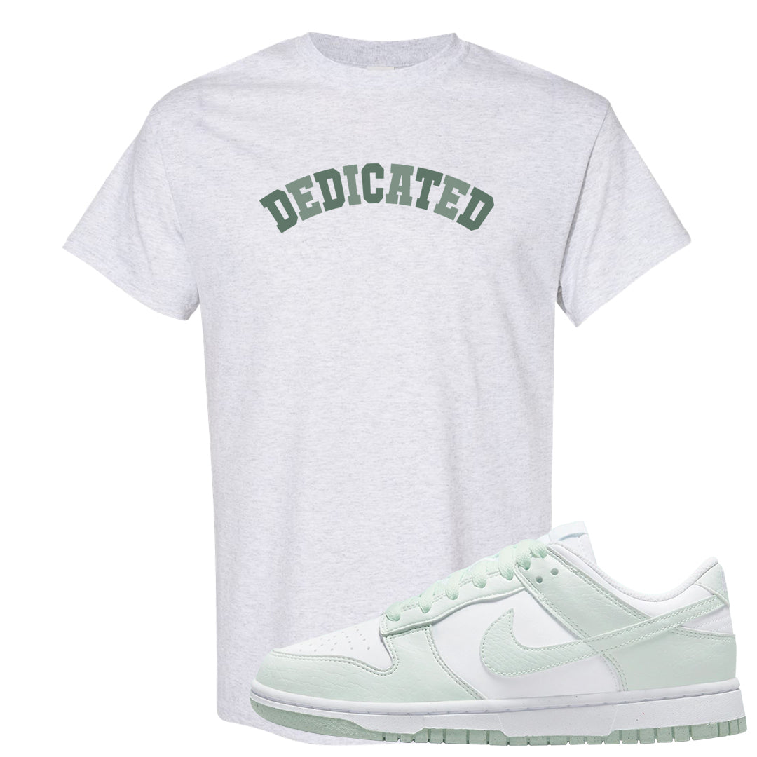 Barely Green White Low Dunks T Shirt | Dedicated, Ash