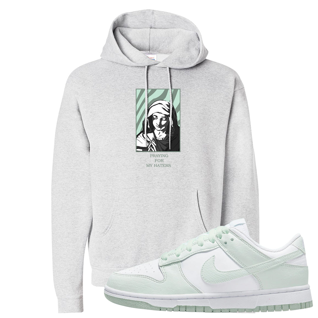 Barely Green White Low Dunks Hoodie | God Told Me, Ash