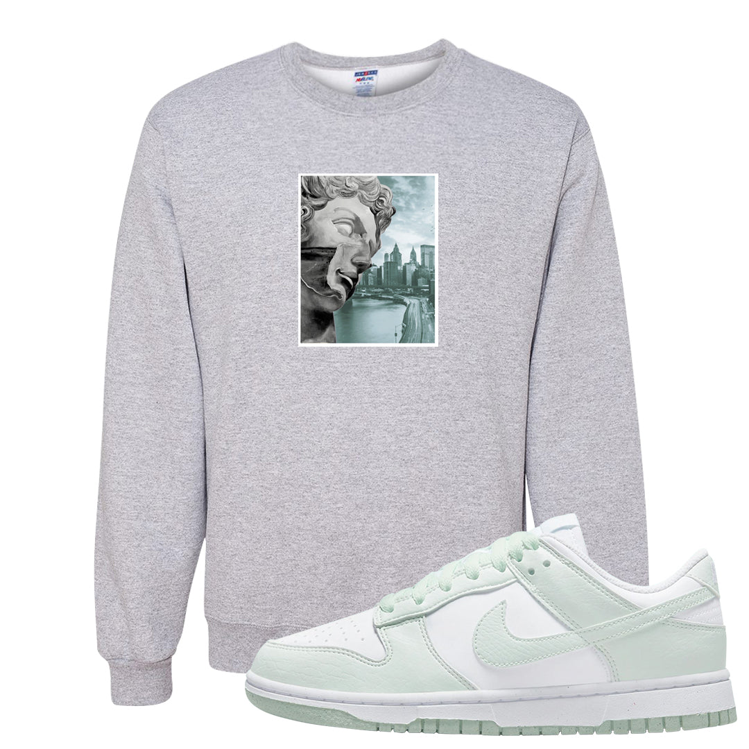 Barely Green White Low Dunks Crewneck Sweatshirt | Miguel, Ash