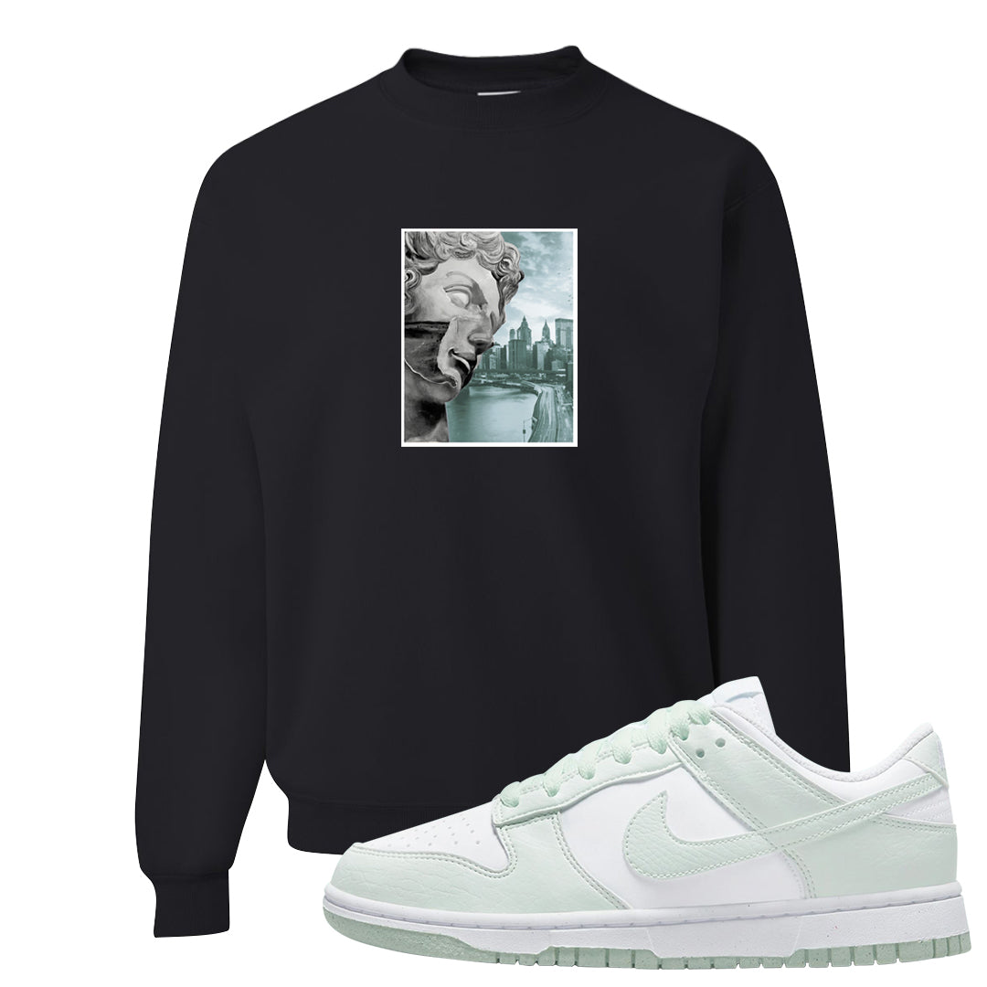 Barely Green White Low Dunks Crewneck Sweatshirt | Miguel, Black