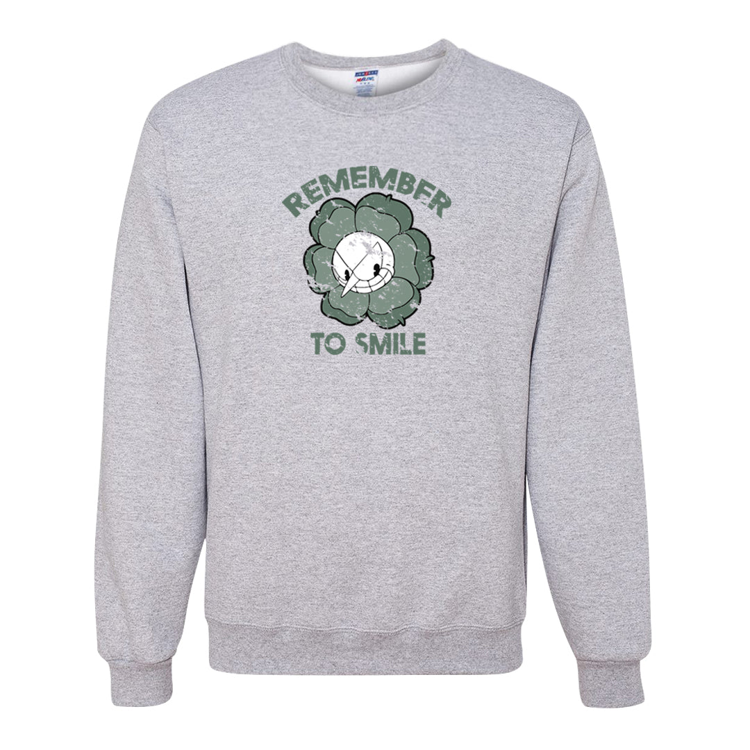 Barely Green White Low Dunks Crewneck Sweatshirt | Remember To Smile, Ash