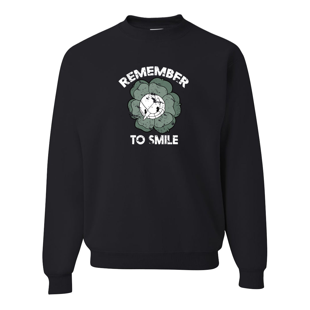 Barely Green White Low Dunks Crewneck Sweatshirt | Remember To Smile, Black