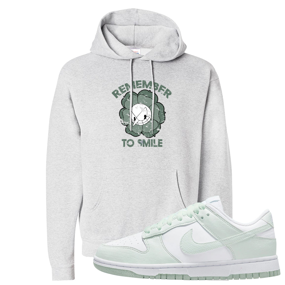 Barely Green White Low Dunks Hoodie | Remember To Smile, Ash