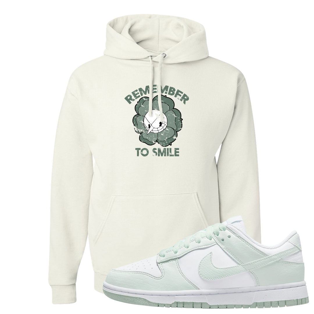 Barely Green White Low Dunks Hoodie | Remember To Smile, White
