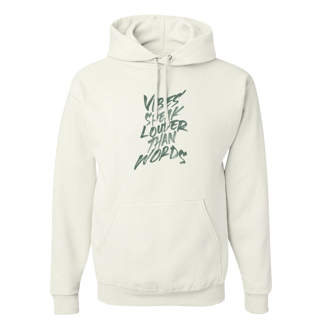 Barely Green White Low Dunks Hoodie | Vibes Speak Louder Than Words, White