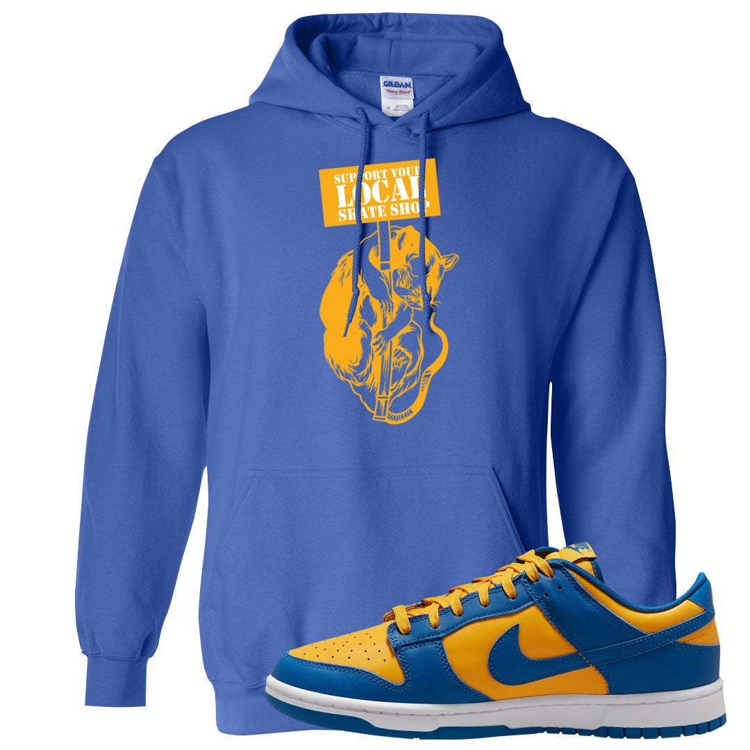 Blue Yellow White Low Dunks Hoodie | Support Your Local Skate Shop, Royal