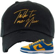 Blue Yellow White Low Dunks Distressed Dad Hat | Talk To Me Nice, Black