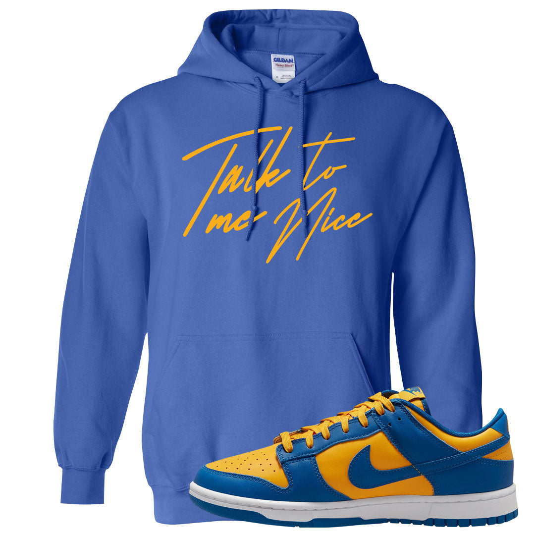 Blue Yellow White Low Dunks Hoodie | Talk To Me Nice, Royal