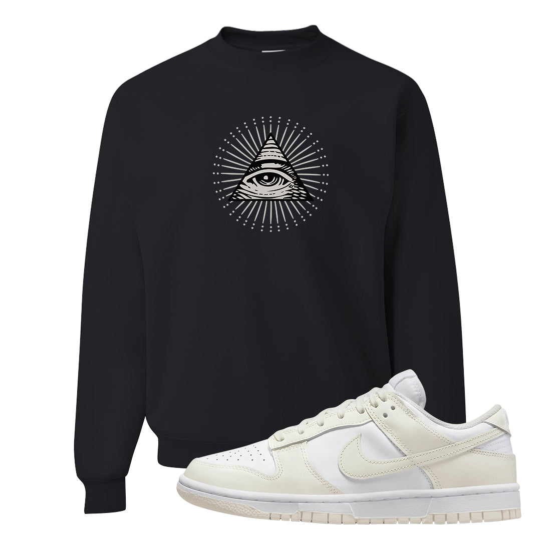 Coconut Milk Low Dunks Crewneck Sweatshirt | All Seeing Eye, Black