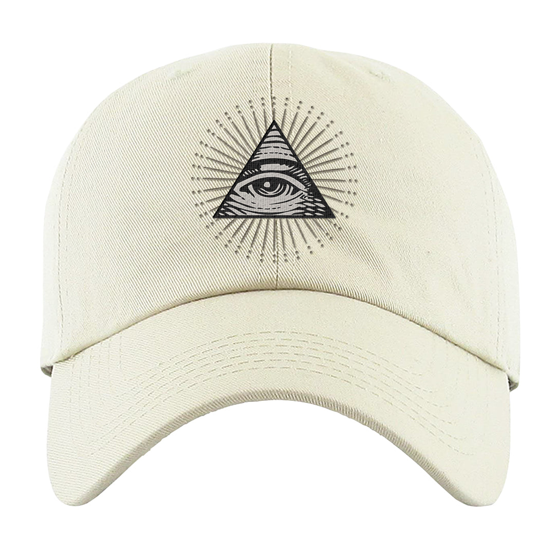 Coconut Milk Low Dunks Dad Hat | All Seeing Eye, White