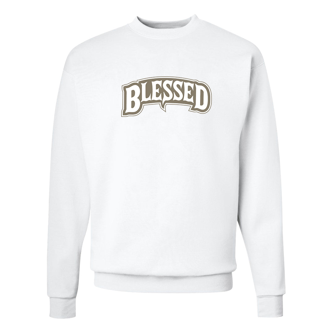 Coconut Milk Low Dunks Crewneck Sweatshirt | Blessed Arch, White