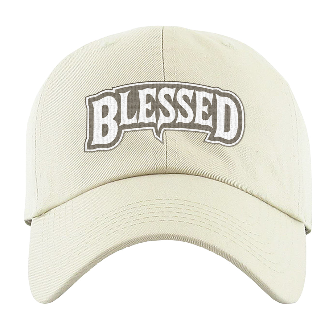 Coconut Milk Low Dunks Dad Hat | Blessed Arch, White