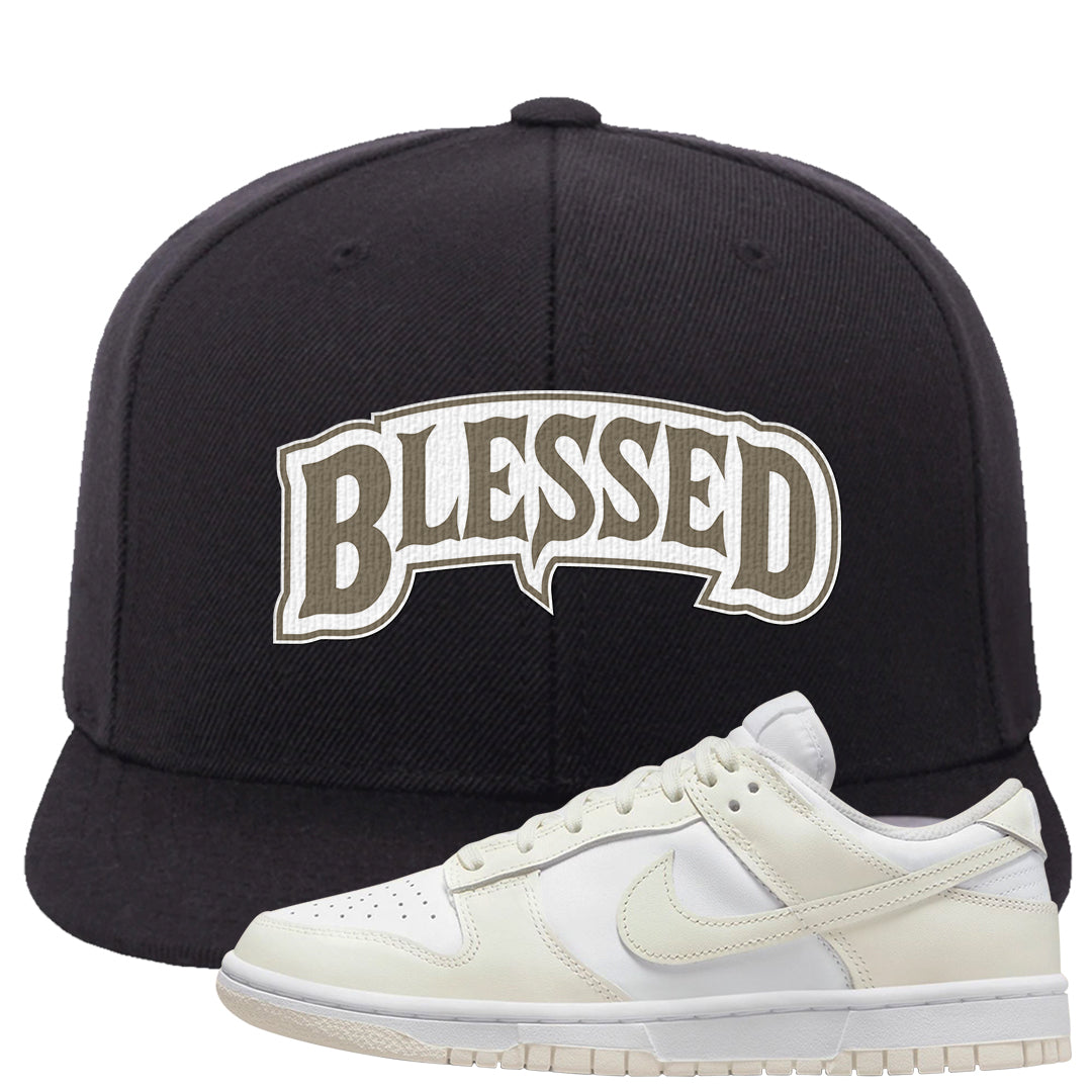 Coconut Milk Low Dunks Snapback Hat | Blessed Arch, Black