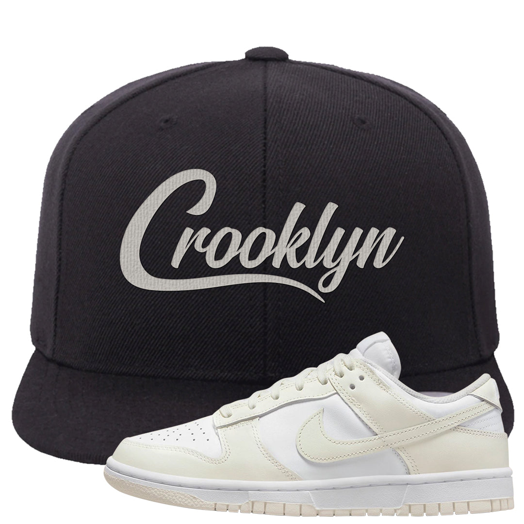 Coconut Milk Low Dunks Snapback Hat | Crooklyn, Black