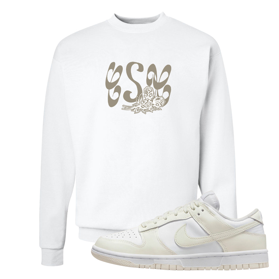 Coconut Milk Low Dunks Crewneck Sweatshirt | Certified Sneakerhead, White