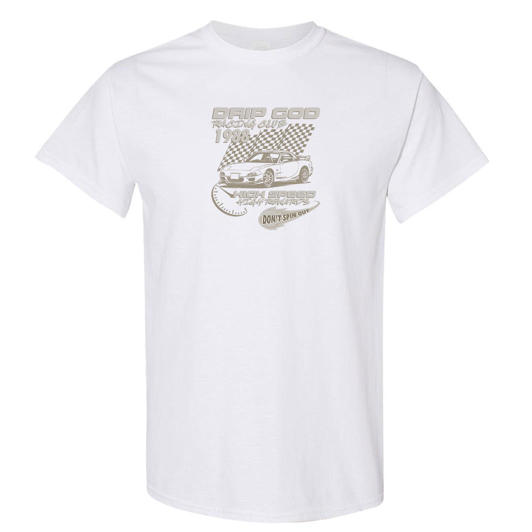 Coconut Milk Low Dunks T Shirt | Drip God Racing Club, White