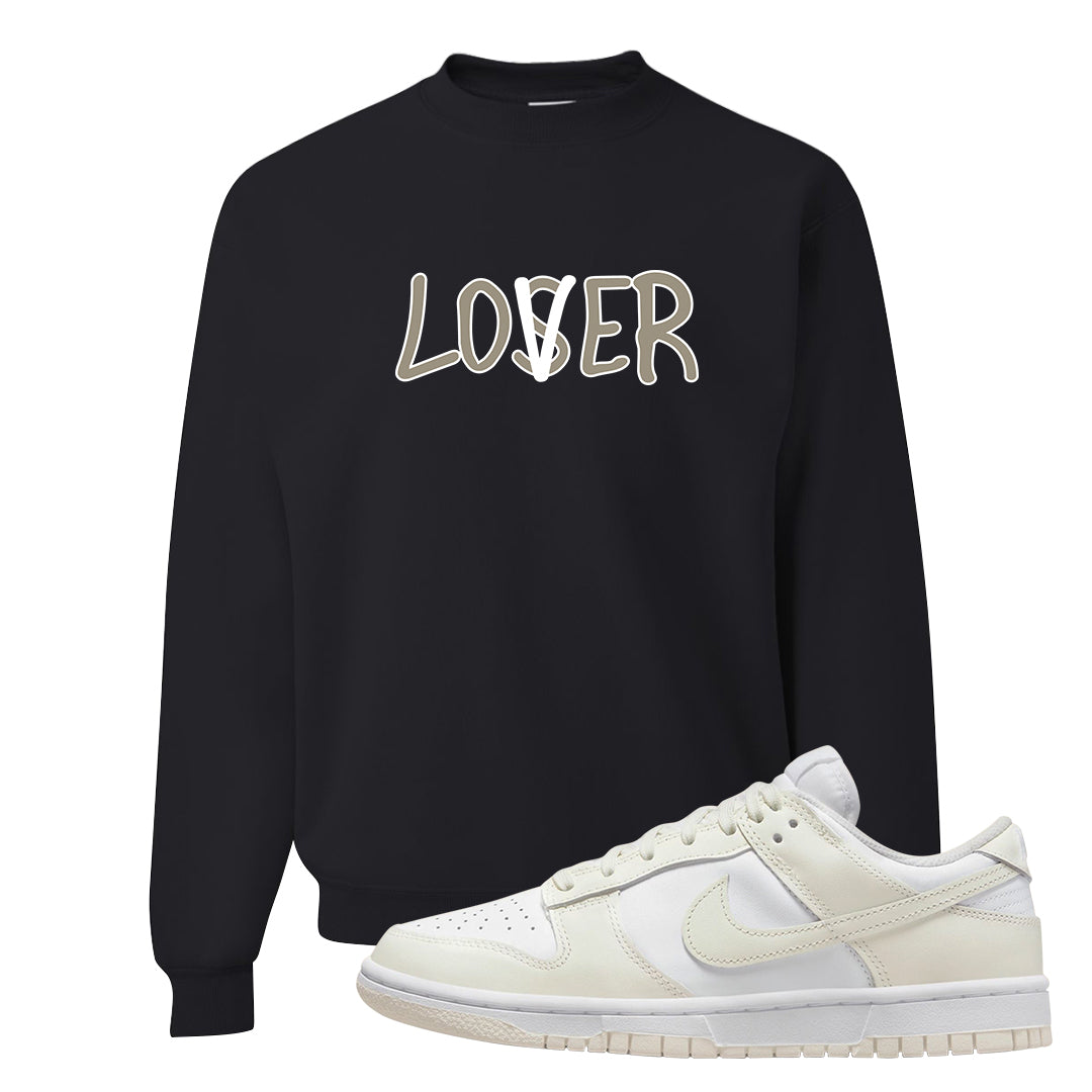 Coconut Milk Low Dunks Crewneck Sweatshirt | Lover, Black